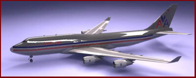 American Airlines 747 400 3D Model